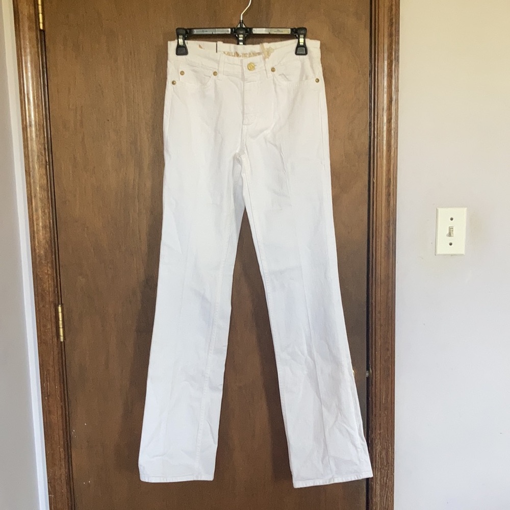 MIH jeans  the London jean midrise subtle bootcut jean white size 25